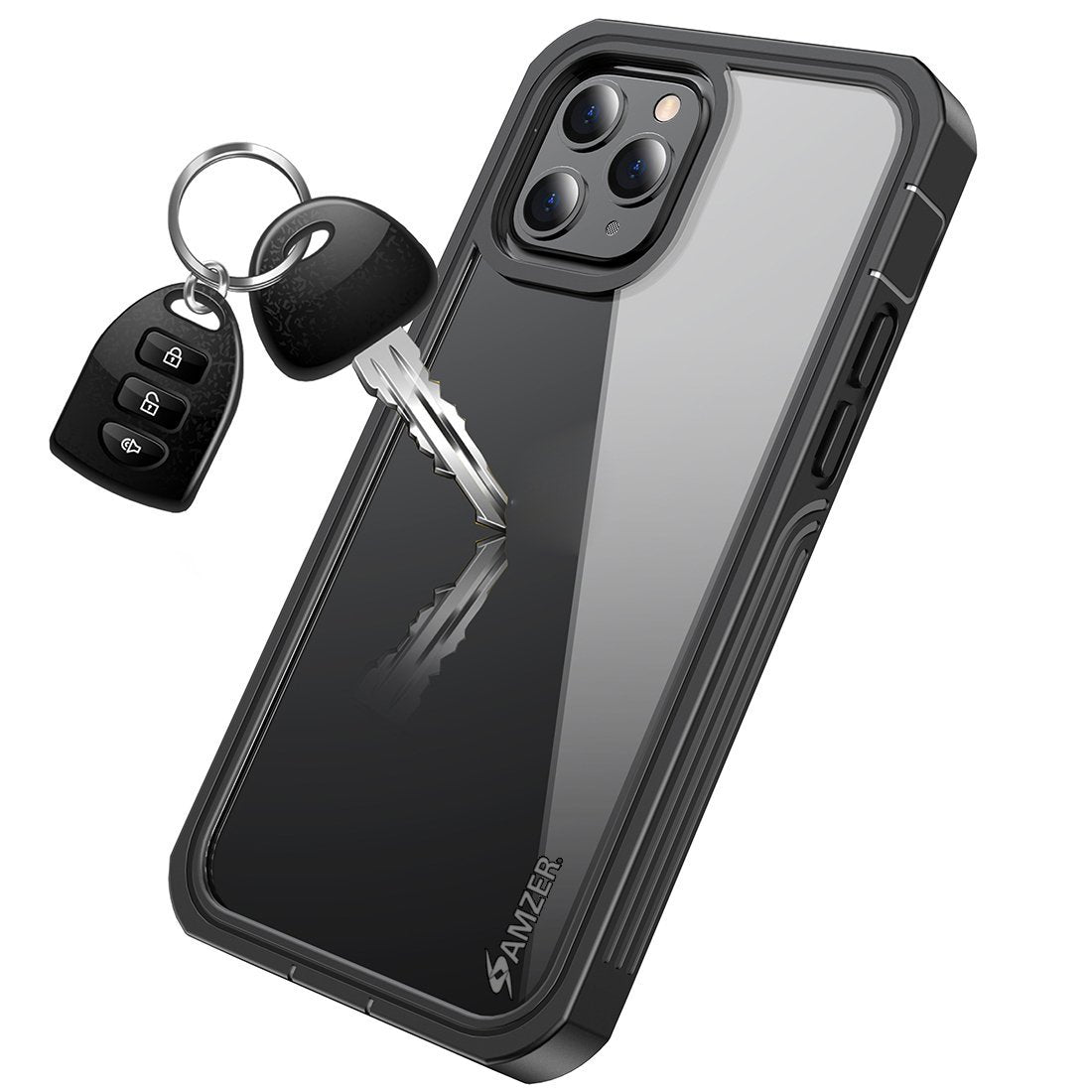 Rugged Tempered Glass Case for iPhone 12 Max - Black
