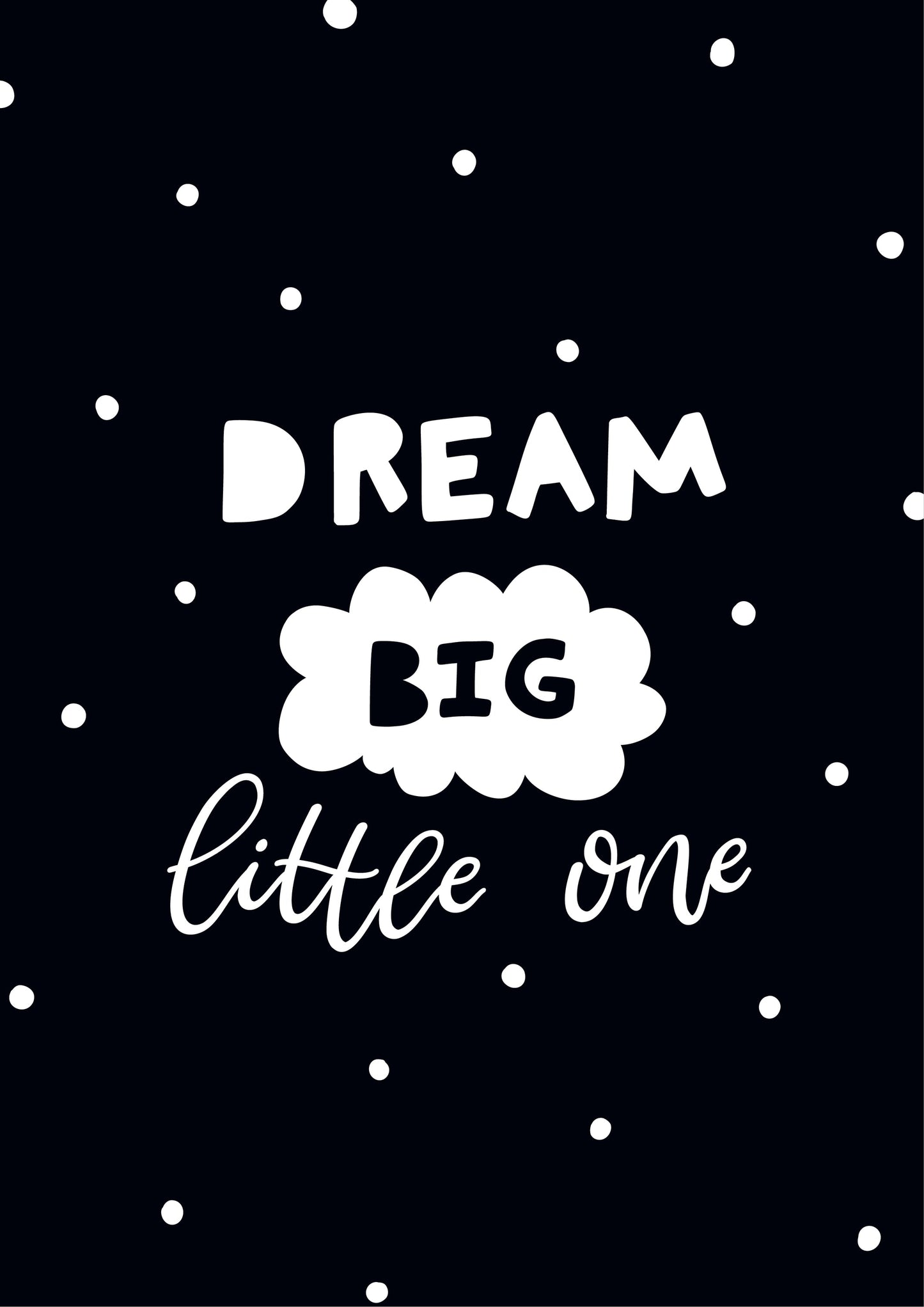 Dream Big Little One! - Modern Wall Art - Positive Affirmation Series