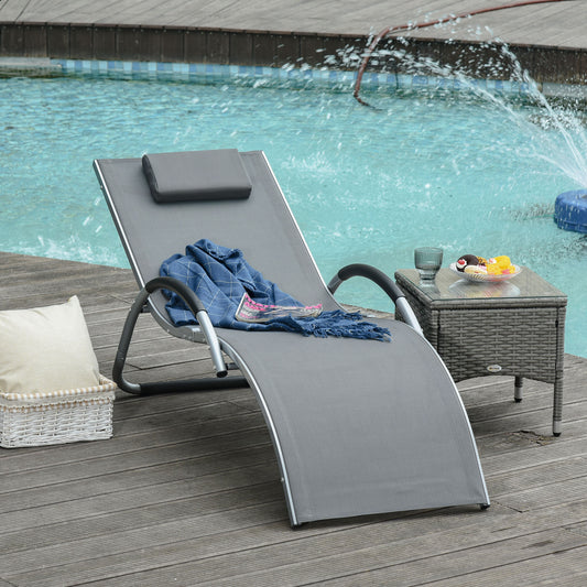 Outsunny Sillón Tumbona Ergonómico Sillón Portátil con Desmontable 