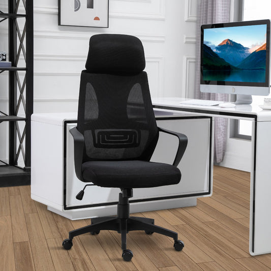 Vinsetto Ergonomic Office Chair with Arm, Wheel, High Mesh Back