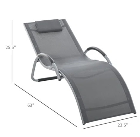 Outsunny Ergonomic Lounger Chair Portable Armchair with Removable