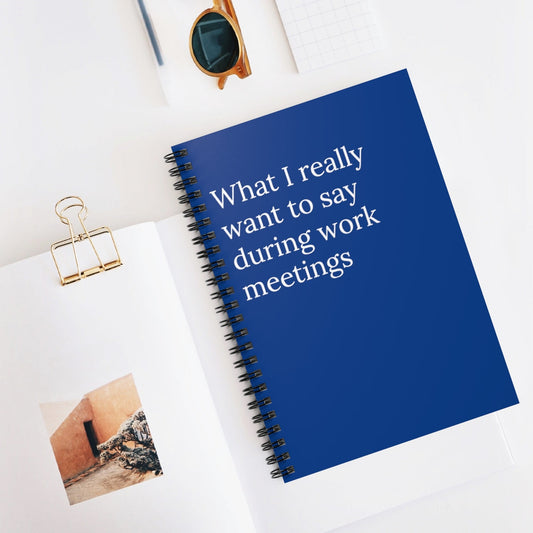 What I really want to say during work meetings Spiral  funny notebook