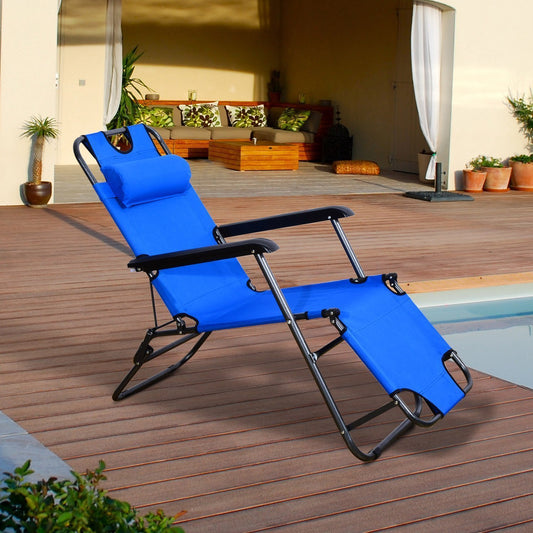 Sillón plegable portátil Chaise tumbona reclinable piscina al aire libre