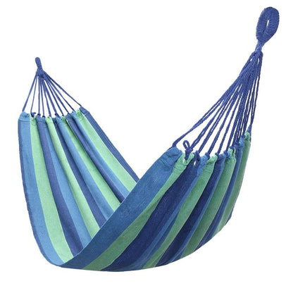 1pc Portable Blue and green stripes Hammock Outdoor