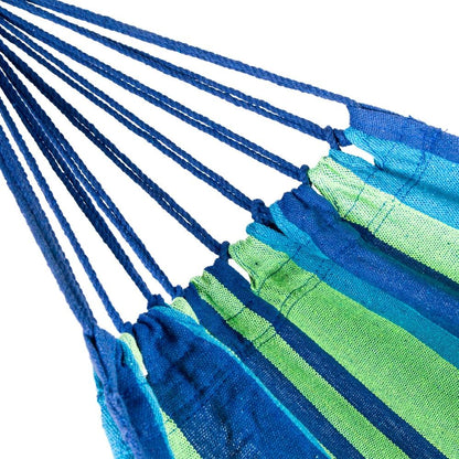 1pc Portable Blue and green stripes Hammock Outdoor