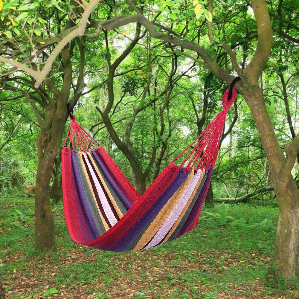 1pc Portable Red Strip Hammock Outdoor