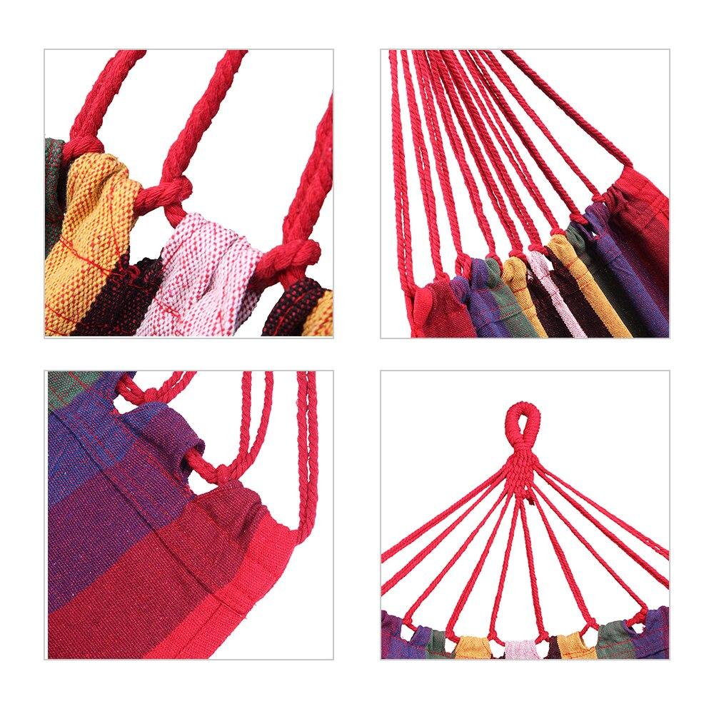 1pc Portable Red Strip Hammock Outdoor